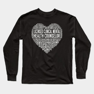 Licensed Clinical Mental Health Counselor Heart Long Sleeve T-Shirt